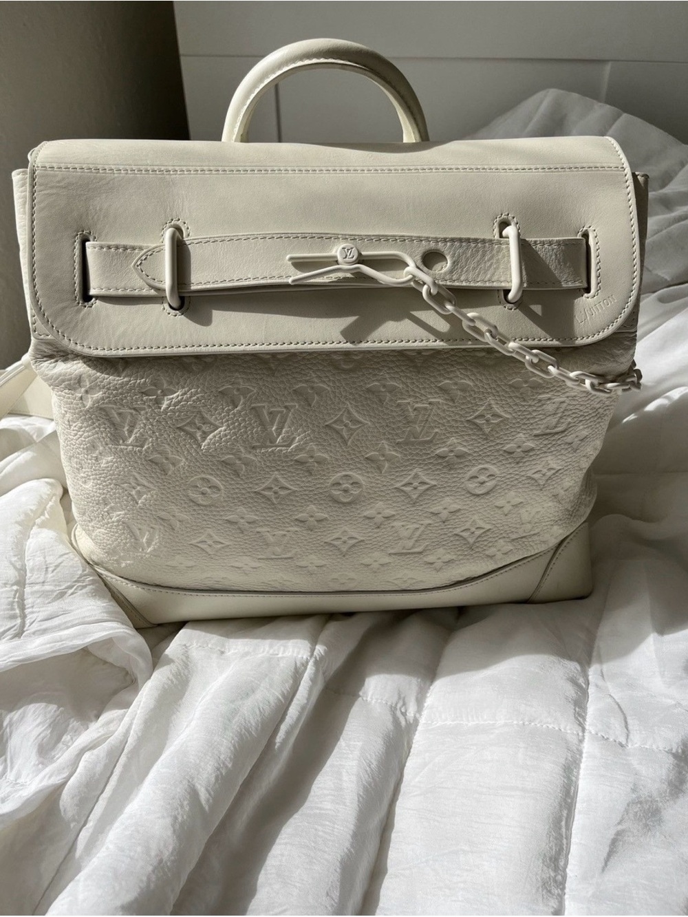 Louis Vuitton Cream Embossed Monogram Backpack - Picture 2 of 10